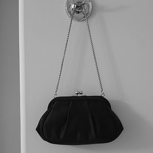 Nina Black Microfiber Evening Bag